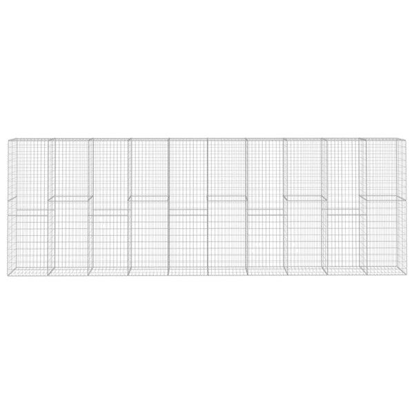 Gabionenwand mit Abdeckung Verzinkter Stahl 600 x 50 x 200 cm