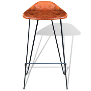 vidaXL Tabourets de bar 4 pcs Cuir véritable Marron