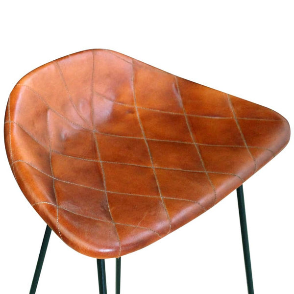 vidaXL Tabourets de bar 4 pcs Cuir véritable Marron