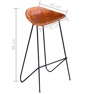 vidaXL Tabourets de bar 4 pcs Cuir véritable Marron