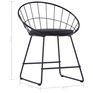 Esszimmerstühle mit Kunstledersitzen 6 Stk. Schwarz Stahl