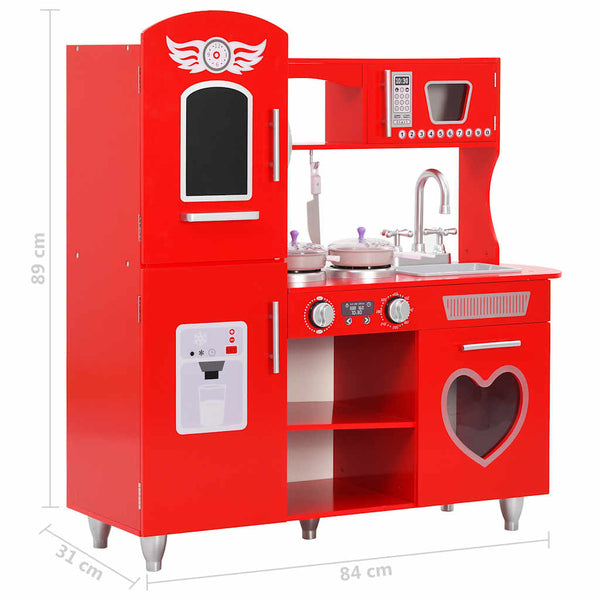 Spielküche Kinder Rot MDF 84 cm