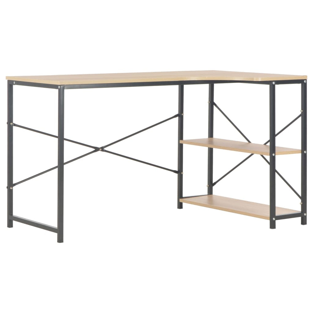 Computertisch Schwarz und Eiche 120x72x70 cm