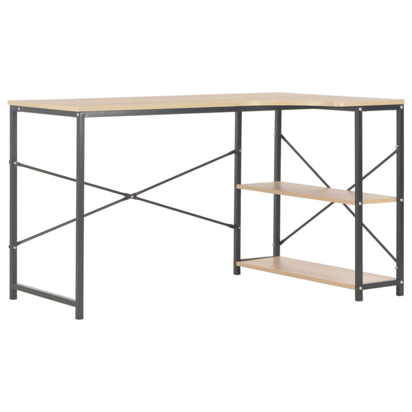 Computertisch Schwarz und Eiche 120x72x70 cm