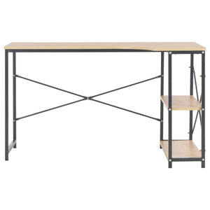 Computertisch Schwarz und Eiche 120x72x70 cm