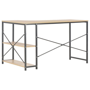 Computertisch Schwarz und Eiche 120x72x70 cm
