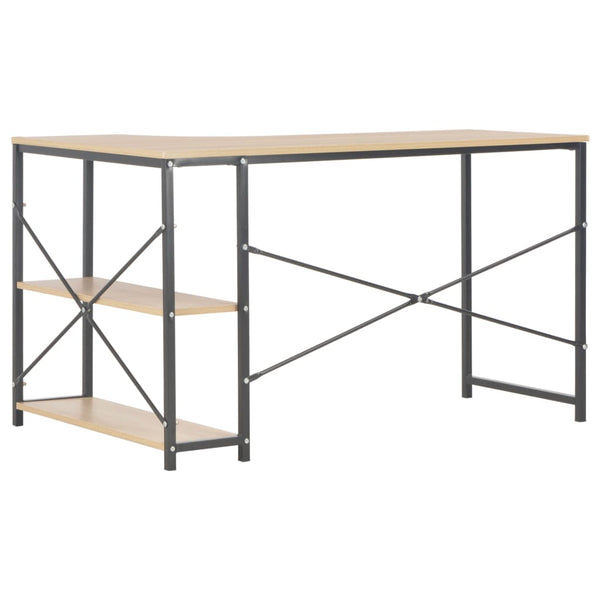 Computertisch Schwarz und Eiche 120x72x70 cm