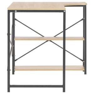 Computertisch Schwarz und Eiche 120x72x70 cm