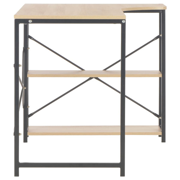 Computertisch Schwarz und Eiche 120x72x70 cm