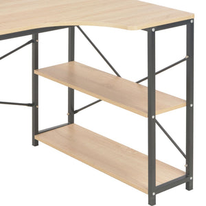 Computertisch Schwarz und Eiche 120x72x70 cm
