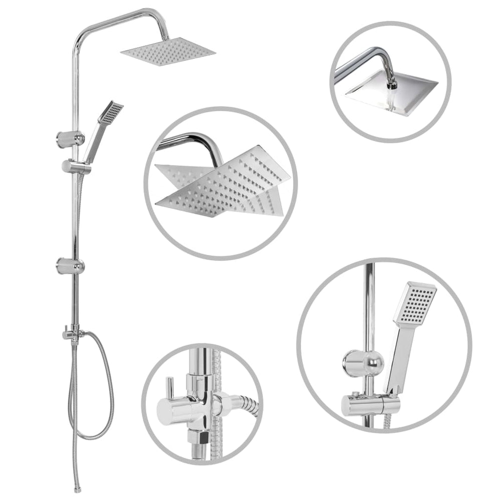 vidaXL Ensemble de douche double pommeau avec douchette Acier inoxydable