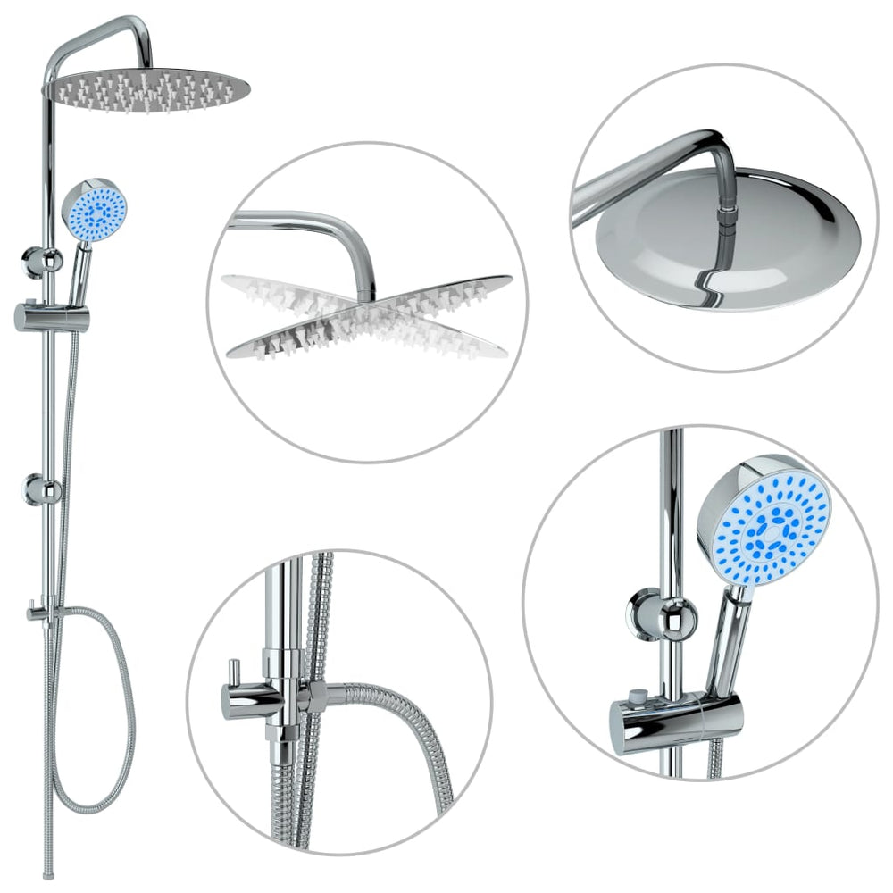 vidaXL Ensemble de douche double pommeau avec douchette Acier inoxydable