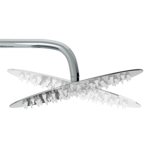 Doppelkopf-Duschset mit Handbrause Edelstahl
