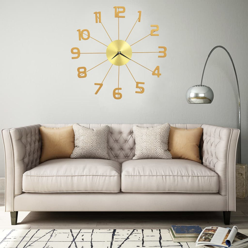 vidaXL Horloge murale métal 50 cm doré