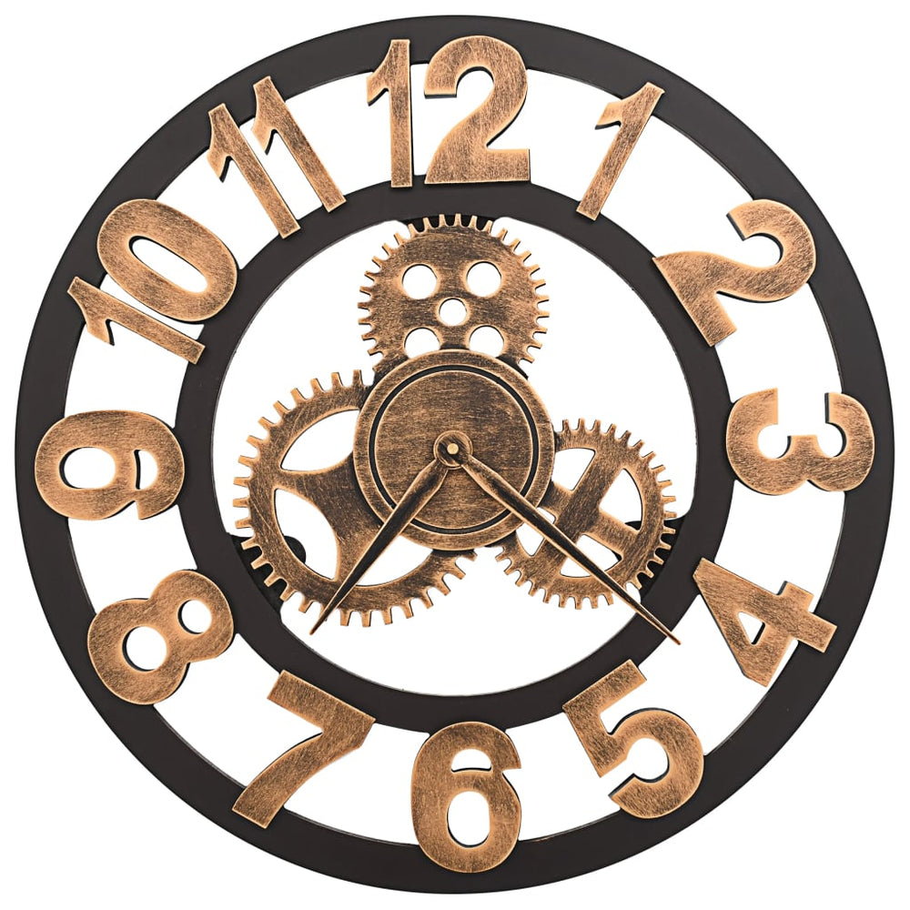 vidaXL Horloge murale en métal 58 cm dorée et noire