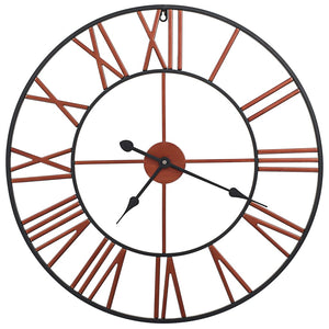 Wanduhr Metall 58 cm Rot