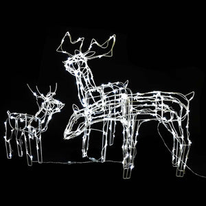 3-tlg. LED Rentier Set Weihnachtsdeko