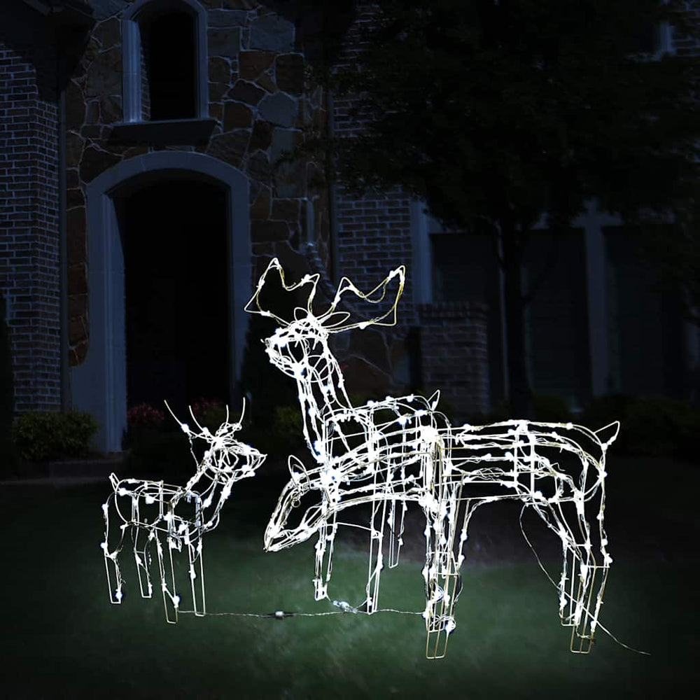 3-tlg. LED Rentier Set Weihnachtsdeko
