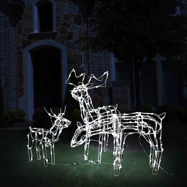 3-tlg. LED Rentier Set Weihnachtsdeko
