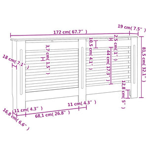 Heizkörperabdeckung Weiß 172×19×81,5 cm MDF