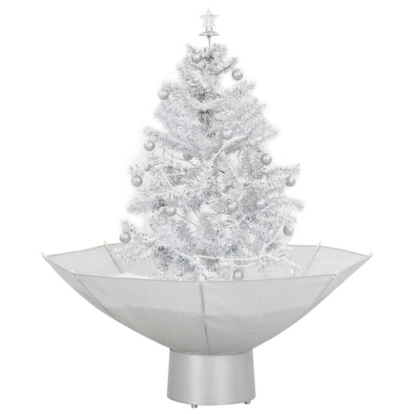 Schneiender Weihnachtsbaum mit Schirmfuß Weiß 75 cm