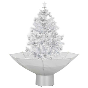 Schneiender Weihnachtsbaum mit Schirmfuß Weiß 75 cm