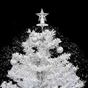 Schneiender Weihnachtsbaum mit Schirmfuß Weiß 75 cm