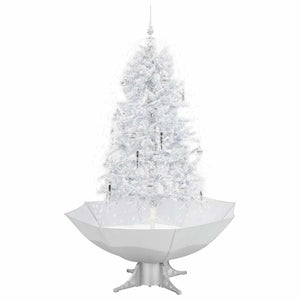 Schneiender Weihnachtsbaum mit Schirmfuß Weiß 170 cm