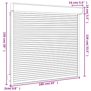 Rollladen Weiß 160x150 cm Aluminium Polyurethan