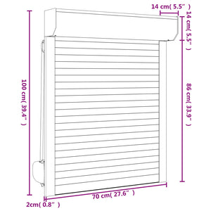 Anthrazit Rollladen 70 x 100 cm