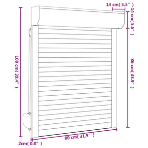 Anthrazit Rollladen 80x100 cm