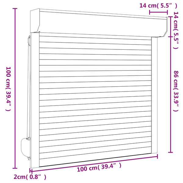 Anthrazit Rollladen 100x100 cm