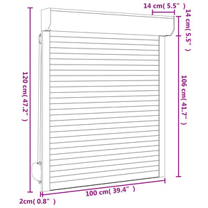 Anthrazit Rollladen 100 x 120 cm