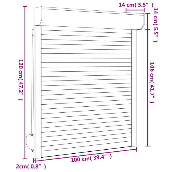 Anthrazit Rollladen 100 x 120 cm