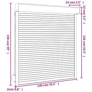 Anthrazit Rollladen 140 x 150 cm