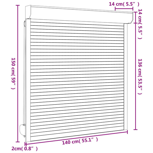 Anthrazit Rollladen 140 x 150 cm