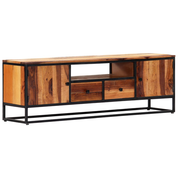 TV-Schrank 120x30x40 cm Massives Altholz und Stahl