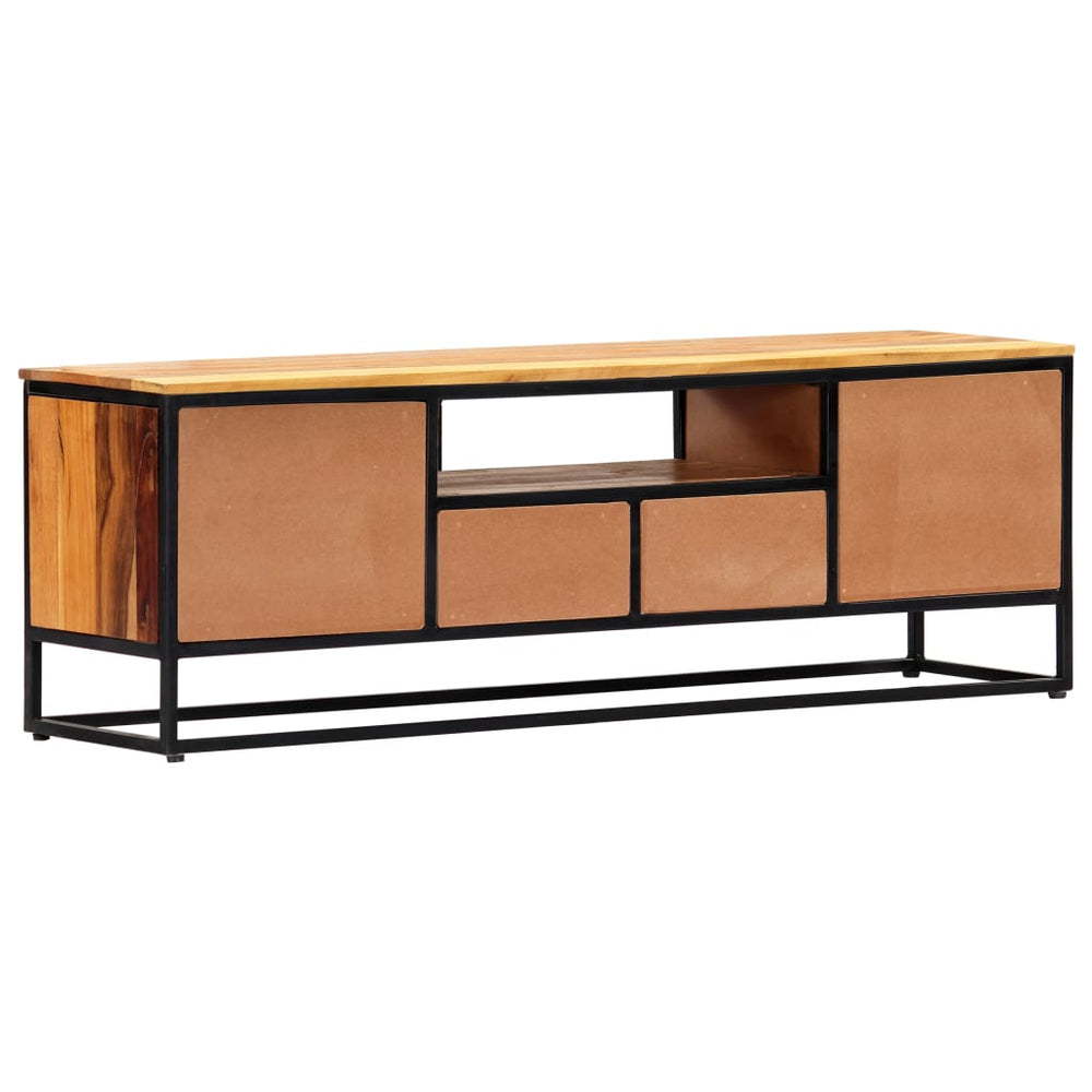 Meuble TV vidaXL 120x30x40 cm Bois de récupération massif et acier