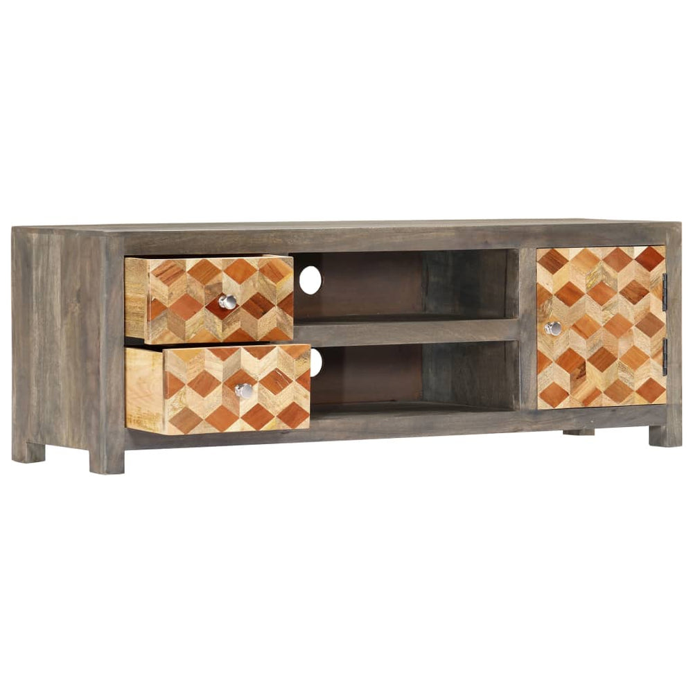 Meuble TV vidaXL Gris 120x30x40 cm Bois de manguier massif
