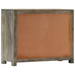 Beistellschrank Grau 75 x 30 x 60 cm Massivholz Mango