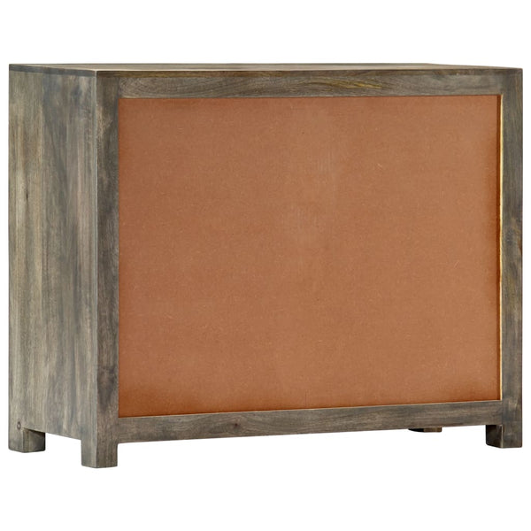 Beistellschrank Grau 75 x 30 x 60 cm Massivholz Mango