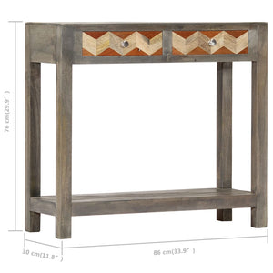 Konsolentisch Grau 86x30x76 cm Massivholz Mango