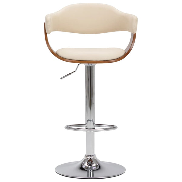 vidaXL Bar Stools 2 pcs Cream Bentwood and Faux Leather