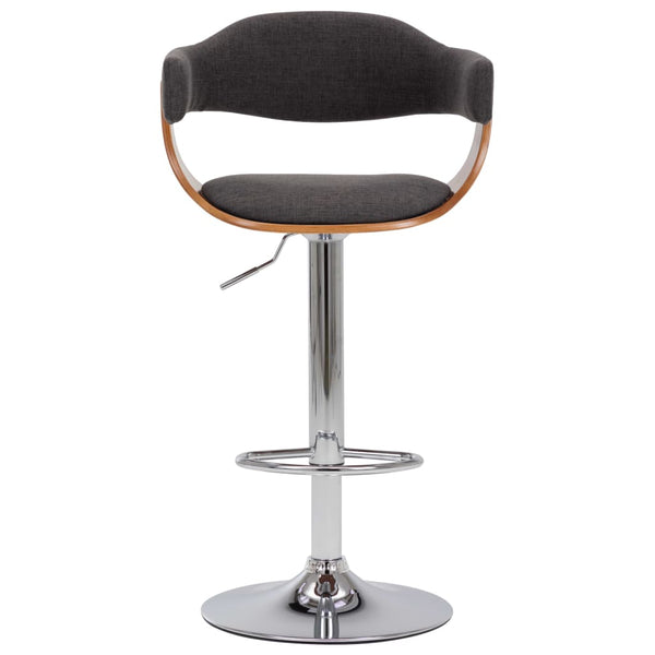 vidaXL Tabourets de bar 2 pcs Gris Bois courbé et Tissu
