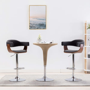 vidaXL Tabourets de bar 2 pcs Gris Bois courbé et Tissu