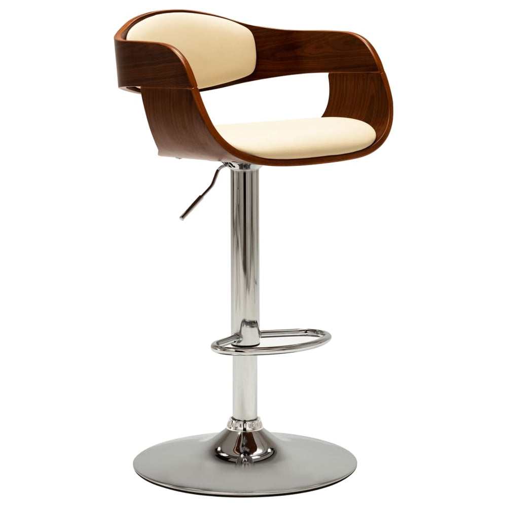 vidaXL Bar Stools Cream White Bentwood and Faux Leather