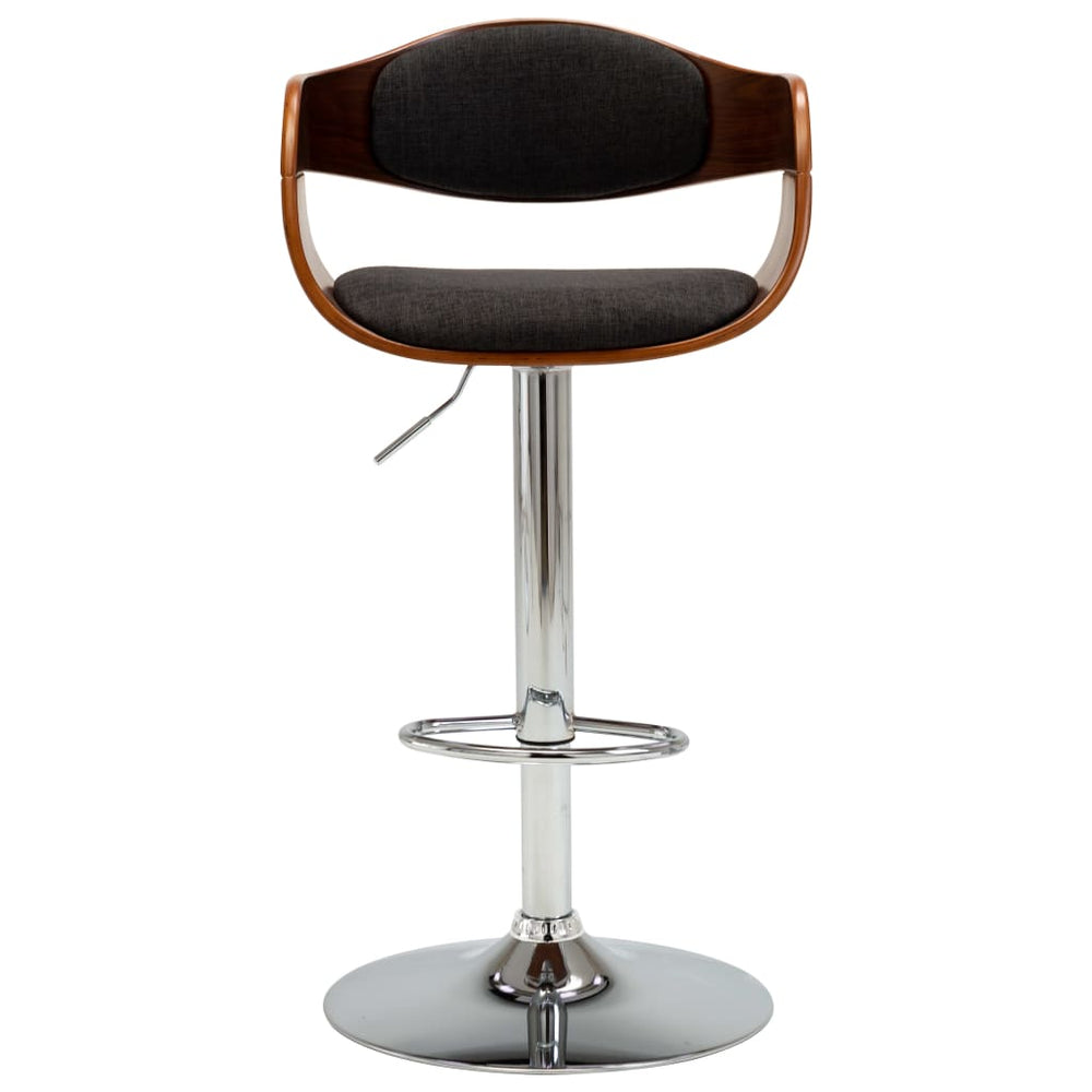 vidaXL Bar Stools Grey Bentwood and Fabric