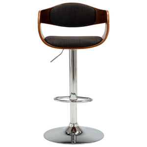 vidaXL Tabouret de bar gris en bois courbé et tissu