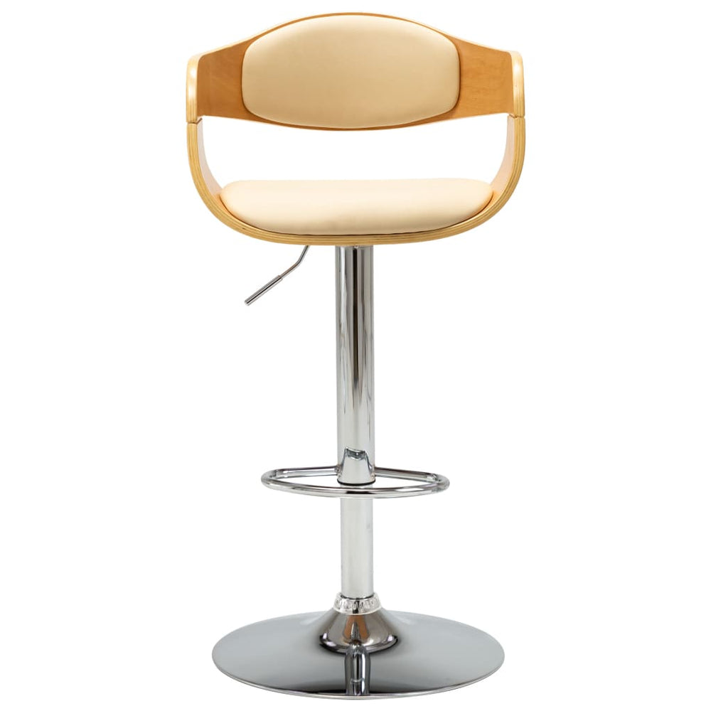 vidaXL Bar Stool Cream Bentwood and Faux Leather