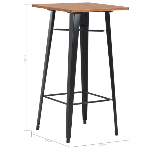 3-teiliges Bar-Set Stahl Braun Schwarz
